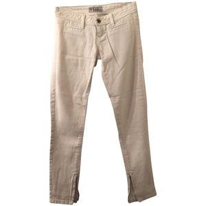 GUESS White Denim Ankle Zip Jeans Size 25